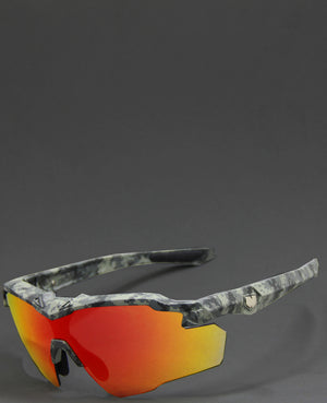 2025 STINGER JUNGLE GUN GREY CAMO RUBY FIRE Z87.1 SAFETY RX PRESCRIPTION SUNGLASSES (PRE ORDER)