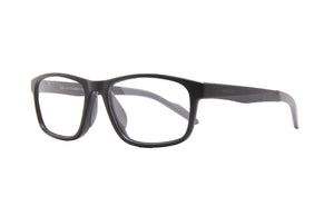 LUNAR RECTANGLE MATTE BLACK GREY TIP PRESCRIPTION GLASSES